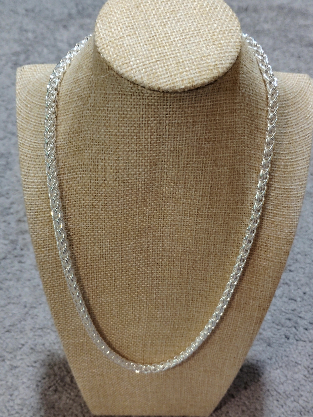 Sterling Silver Braided Rope Necklace - 925-Silver
